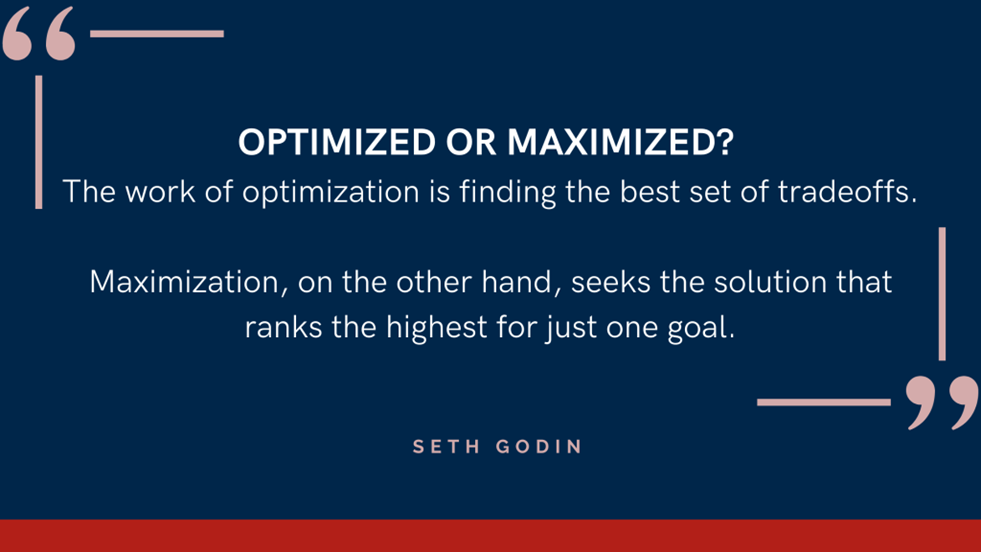 Optimized or Maximized
